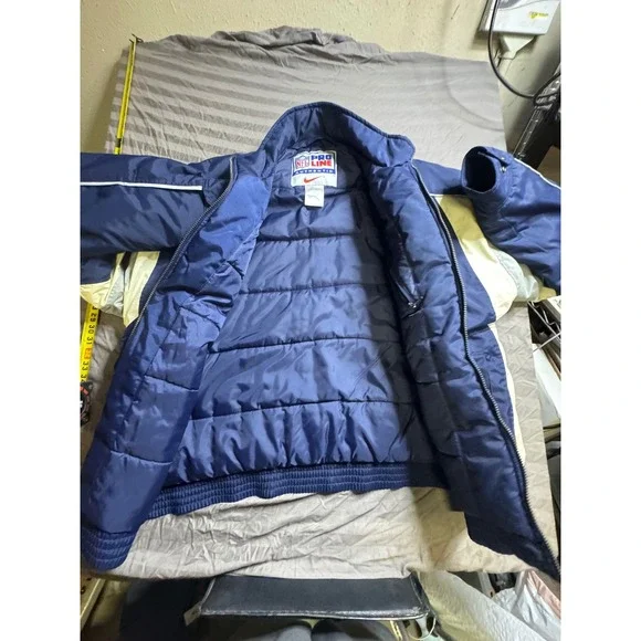 Vintage Nike NFL Pro Line Dallas Cowboys Puffer Jacket Navy Blue XL H60106 TMS - Picture 8 of 11